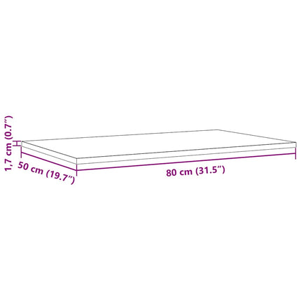 Bordsskiva 80x50x1,7 cm rektangulär massiv furu