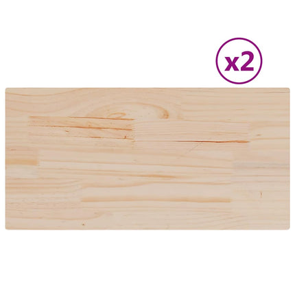 Bordsskivor 2 st 60x30x2,5 cm rektangulär massiv furu