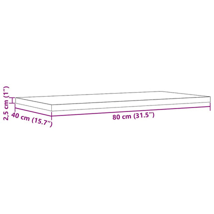 Bordsskivor 2 st 80x40x2,5 cm rektangulär massiv furu