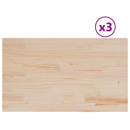 Bordsskivor 3 st 80x47x2,5 cm rektangulär massiv furu