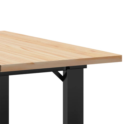 Soffbord O-ram 60x60x40 cm massiv furu och stål