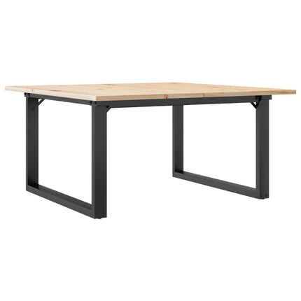 Soffbord O-ram 80x80x45 cm massiv furu och stål
