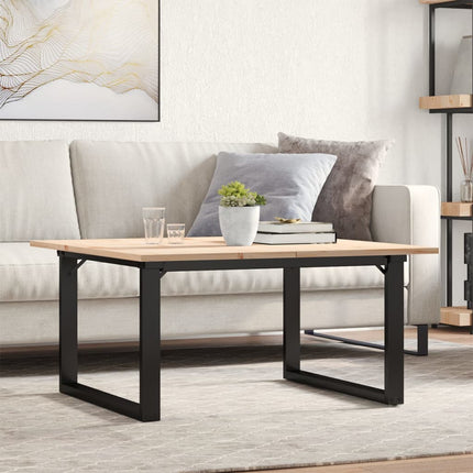 Soffbord O-ram 80x80x45 cm massiv furu och stål