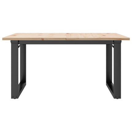 Soffbord O-ram 90x90x45 cm massiv furu och stål