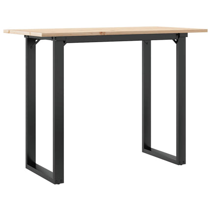 Matbord O-ram 100x50x75 cm massiv furu och stål