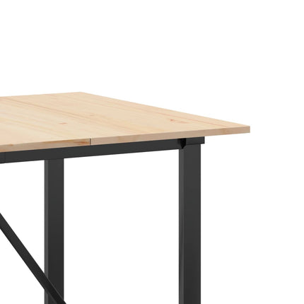 Matbord O-ram 180x90x75 cm massiv furu och stål