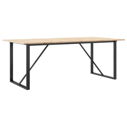Matbord O-ram 200x100x75 cm massiv furu och stål