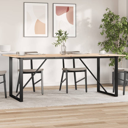 Matbord O-ram 200x100x75 cm massiv furu och stål
