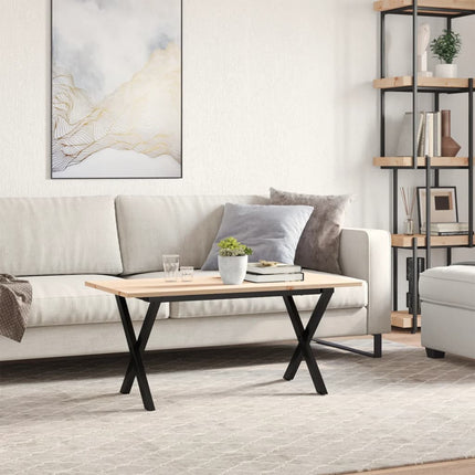 Soffbord X-ram 90x40x45 cm massiv furu och stål