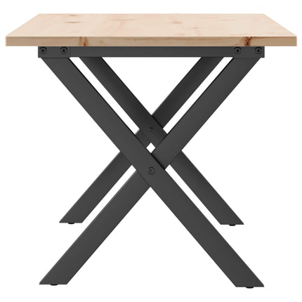 Soffbord X-ram 100x50x45 cm massiv furu och stål