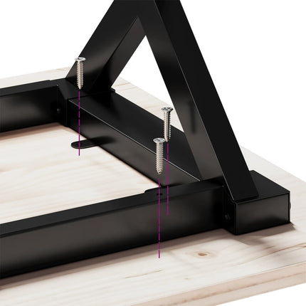 Soffbord X-ram 100x50x45 cm massiv furu och stål