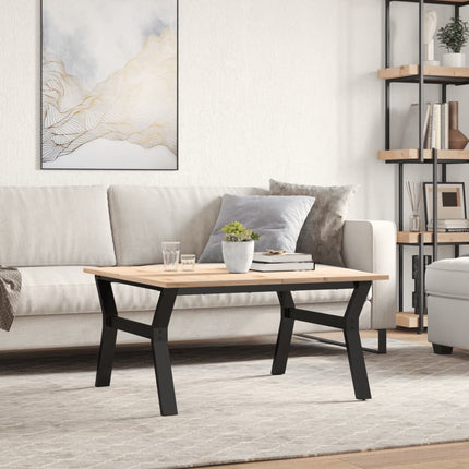 Soffbord Y-ram 80x80x45 cm massiv furu och stål