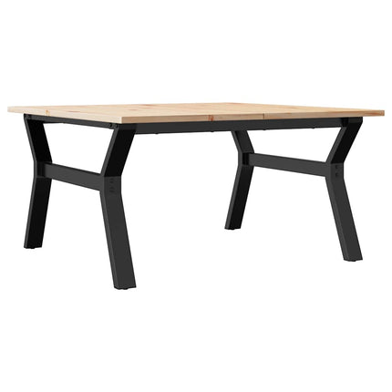 Soffbord Y-ram 90x90x45 cm massiv furu och stål