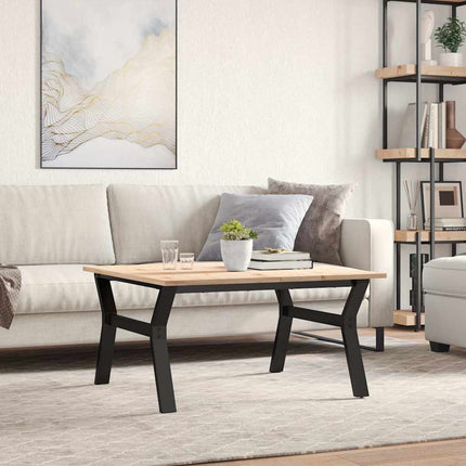 Soffbord Y-ram 90x90x45 cm massiv furu och stål