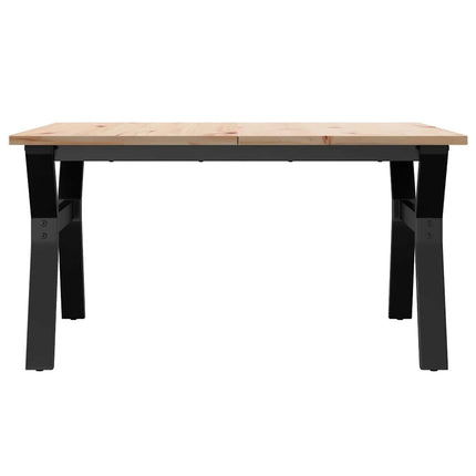 Soffbord Y-ram 90x90x45 cm massiv furu och stål