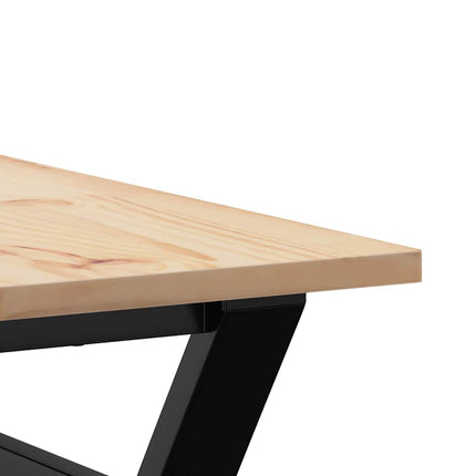 Soffbord Y-ram 90x90x45 cm massiv furu och stål