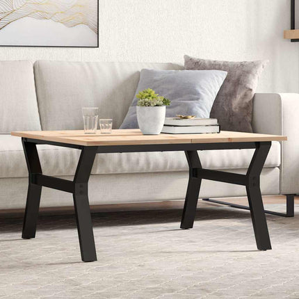 Soffbord Y-ram 90x90x45 cm massiv furu och stål