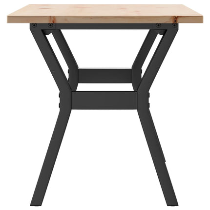 Soffbord Y-ram 100x50x45 cm massiv furu och stål