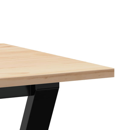 Matbord Y-ram 100x50x75 cm massiv furu och stål