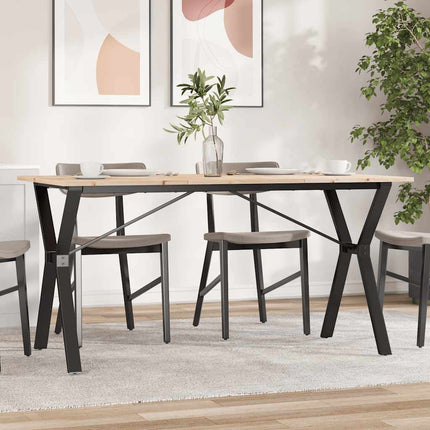 Matbord Y-ram 140x80x75 cm massiv furu och stål