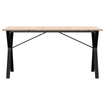 Matbord Y-ram 160x80x75 cm massiv furu och stål