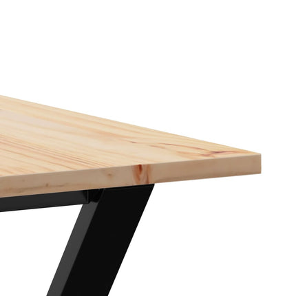 Matbord Y-ram 160x80x75 cm massiv furu och stål