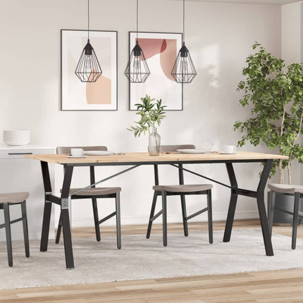 Matbord Y-ram 180x90x75 cm massiv furu och stål
