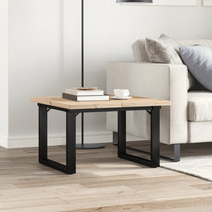 Soffbord O-ram 60x60x40,5 cm massiv furu och stål