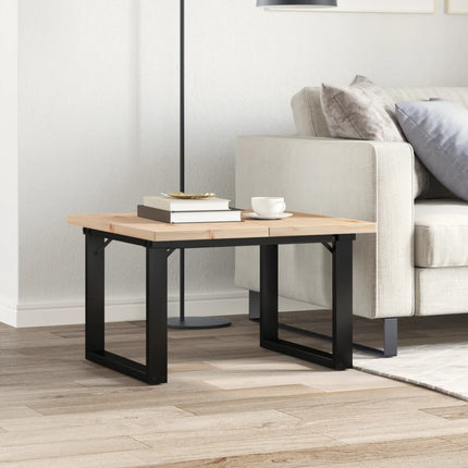 Soffbord O-ram 70x70x40,5 cm massiv furu och stål