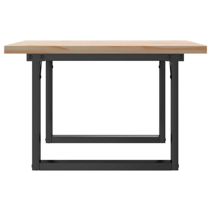 Soffbord O-ram 70x70x40,5 cm massiv furu och stål