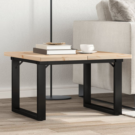 Soffbord O-ram 70x70x40,5 cm massiv furu och stål