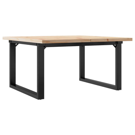 Soffbord O-ram 80x80x45,5 cm massiv furu och stål