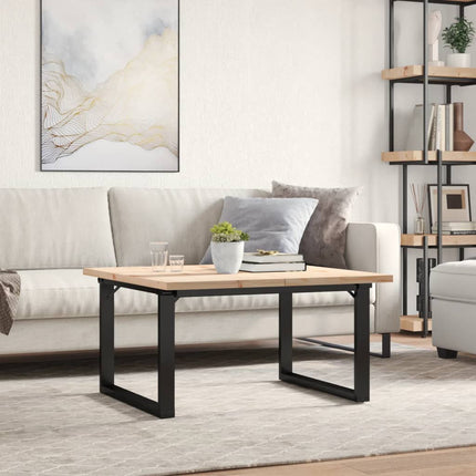 Soffbord O-ram 90x90x45,5 cm massiv furu och stål