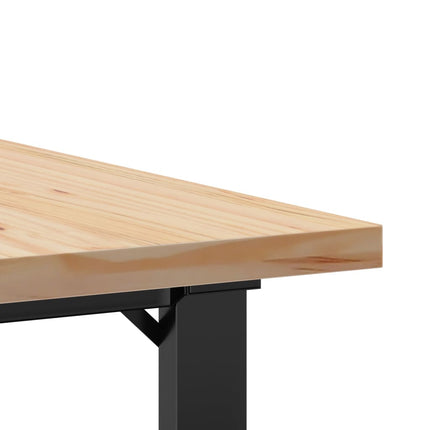 Soffbord O-ram 90x90x45,5 cm massiv furu och stål