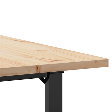 Matbord O-ram 90x90x75,5 cm massiv furu och stål
