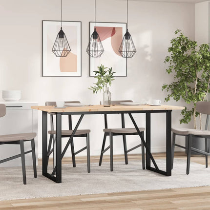 Matbord O-ram 160x80x75,5 cm massiv furu och stål
