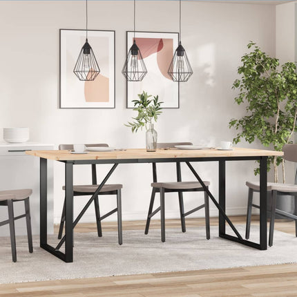Matbord O-ram 180x90x75,5 cm massiv furu och stål