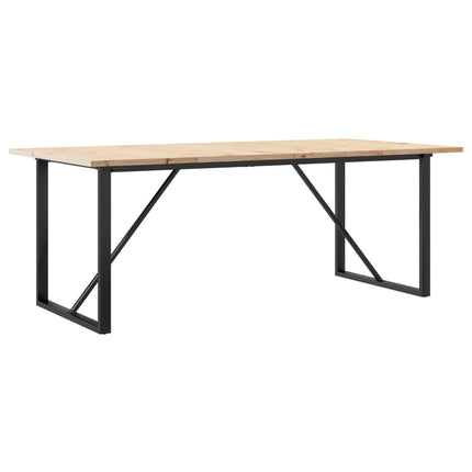 Matbord O-ram 200x100x75,5 cm massiv furu och stål