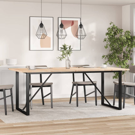 Matbord O-ram 200x100x75,5 cm massiv furu och stål