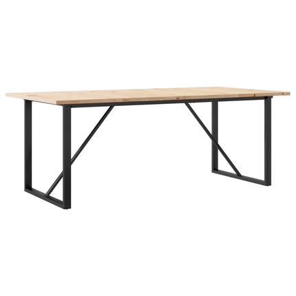 Matbord O-ram 200x100x75,5 cm massiv furu och stål