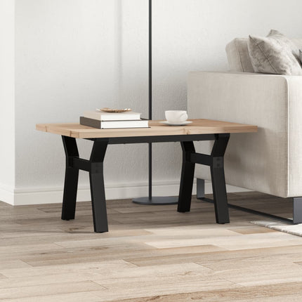 Soffbord Y-ram 80x50x40,5 cm massiv furu och stål