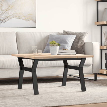 Soffbord Y-ram 80x80x45,5 cm massiv furu och stål