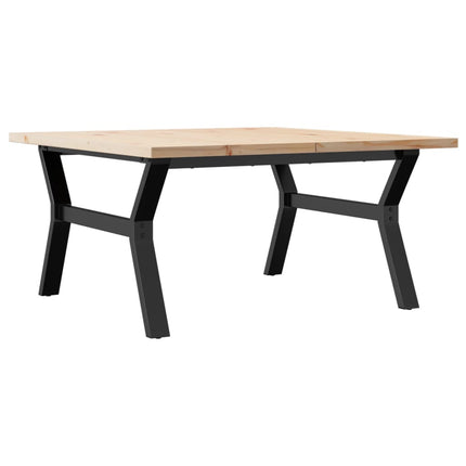 Soffbord Y-ram 90x90x45,5 cm massiv furu och stål