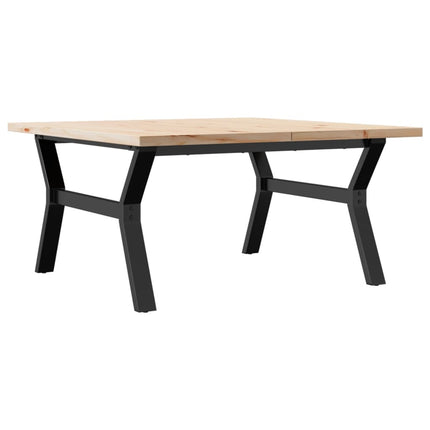 Soffbord Y-ram 90x90x45,5 cm massiv furu och stål