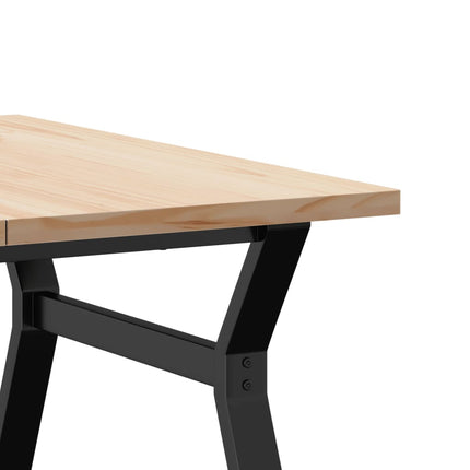 Soffbord Y-ram 90x90x45,5 cm massiv furu och stål