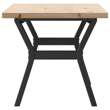 Soffbord Y-ram 100x50x45,5 cm massiv furu och stål
