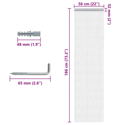 Myggdraperi för dörr 56x186 cm aluminium