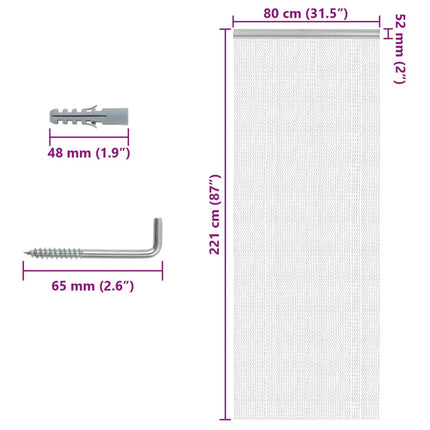 Myggdraperi för dörr 80x221 cm aluminium