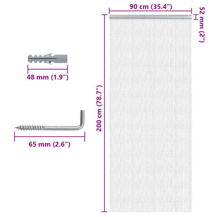 Myggdraperi för dörr 90x200 cm aluminium