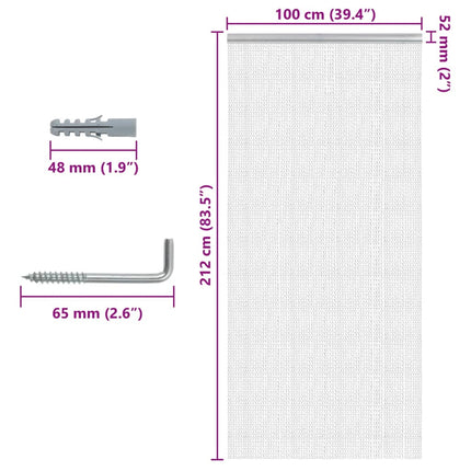 Myggdraperi för dörr 100x212 cm aluminium